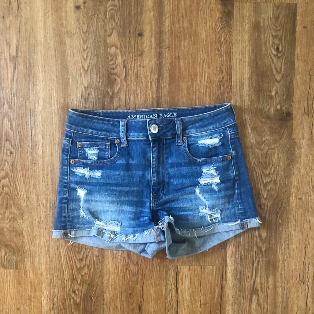 American Eagle high rise super stretch jean shorts